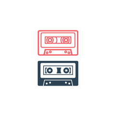 Fototapeta premium Cassette tape icons set. Vector illustration.