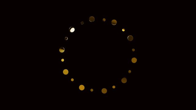 Loading Spinner Animation with golden circle Green Screen Background