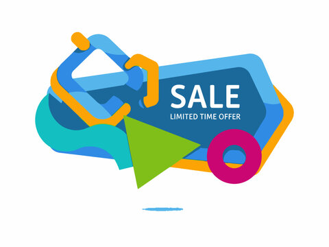 Sale Limited Time Offer Graphic Design with Abstract Shapes and Colorful Elements