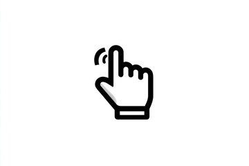 Obraz premium Hand icon with finger pressing or tapping on touchscreen, symbol for click, touch interaction, user interface and digital control on white background.