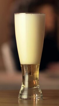 Vertical Video of Beer Glass Filling from Pint