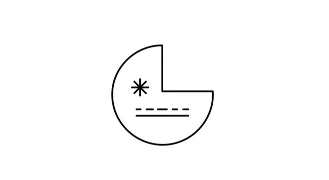 Minimalist schematic symbol representing a marked section with boundary lines, ideal for technical
