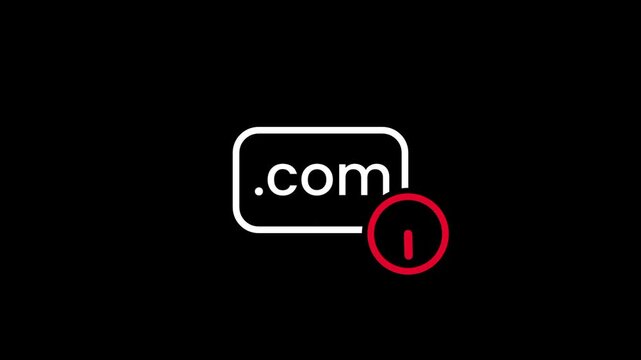 The white dot com domain icon is marked with a small red minus sign, indicating a removed website link or a deactivated web address in the system