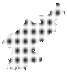 Obraz premium Black Dot North Korea Map Asian Country