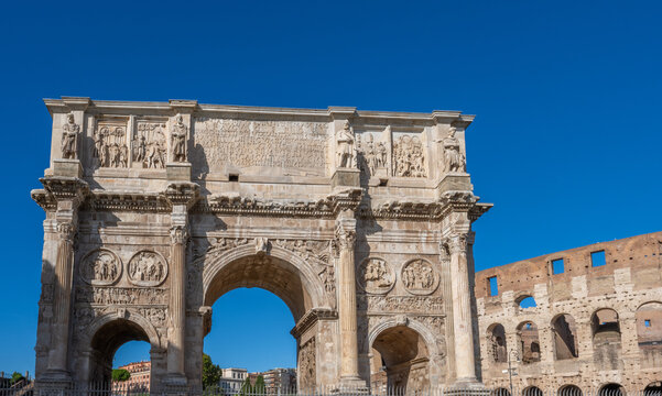 City of Rome, Arch of Constantine near the Colosseum, Italy