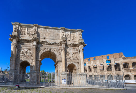 City of Rome, Arch of Constantine near the Colosseum, Italy