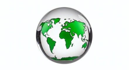 Obraz premium Transparent Glass Globe World Map