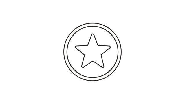 Simple Black Star Icon in Circle.