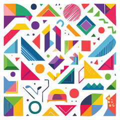 Obraz premium Abstract geometric pattern with diverse colorful shapes and lines islamic background