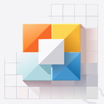Abstract four quadrant square grid infographic layout islamic background