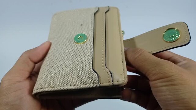 Footage Empty Wallet in Hands Showing No Money Financial Problem Concept