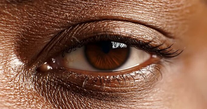 Close up of brown eye details.