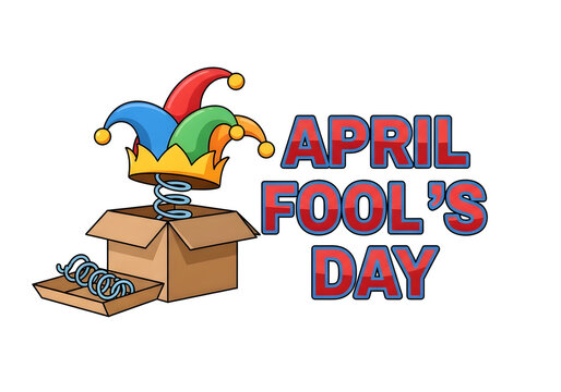 April Fool's Day prank with jester hat and spring surprise