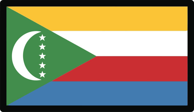 Official National Flag of Comoros Isolated on White Background High Quality Graphic Vector Illustration