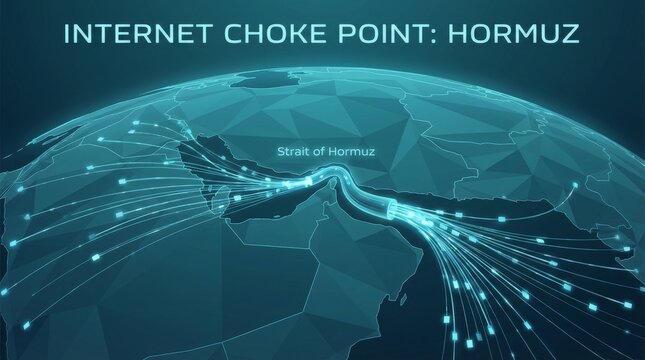 Global Internet Choke Point Strait of Hormuz Digital Network Connectivity.