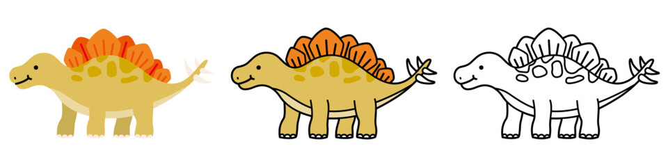 かわいいステゴサウルスのイラスト © nyaramero