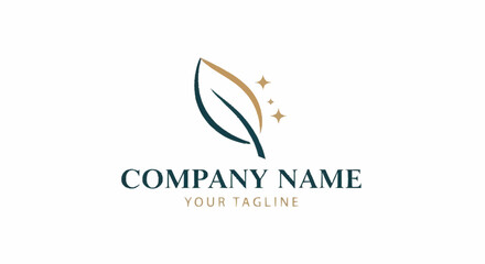 Fototapeta premium Company logo template with leaf design.