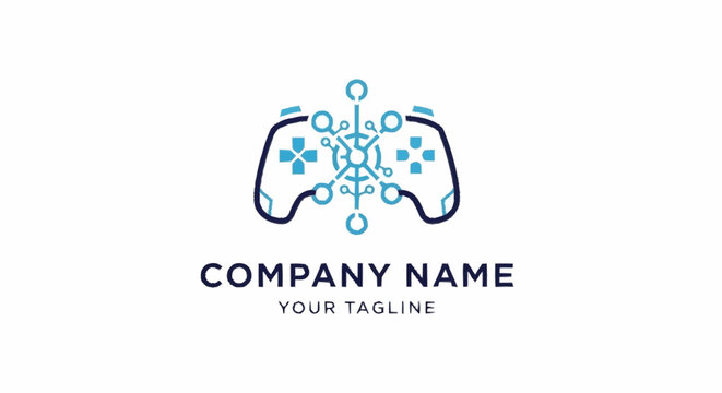 gaming logo template with controller.