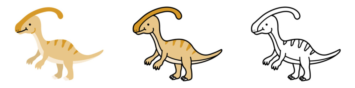 かわいいパラサウロロフスのイラスト