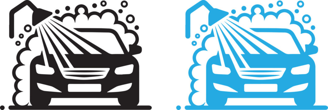 car wash icon and auto detailing icon