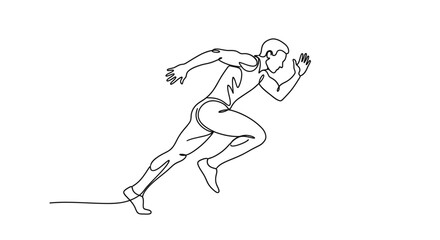Fototapeta premium Dynamic illustration of a human figure in a sprinting pose emphasizing motion and athletic agility