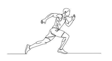 Fototapeta premium Dynamic line art illustration capturing a runner in mid-stride symbolizing speed, agility, and athletic performance with