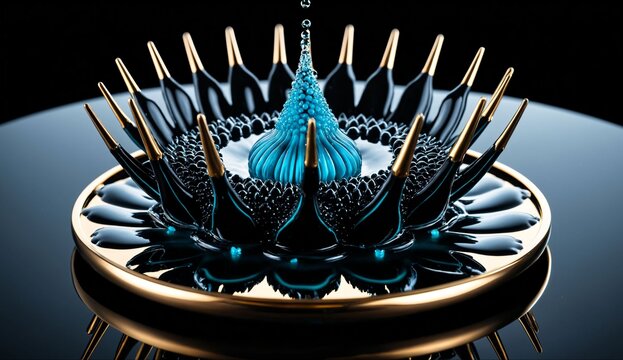 Exotic Close-up of Blue and Purple Orchid Flower with Yellow Speckled Center