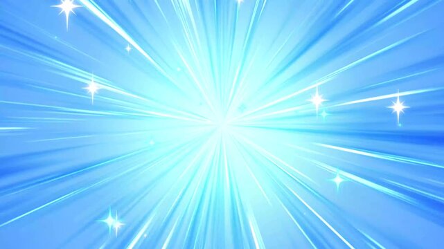 light blue anime speed lines background with sparkling effects