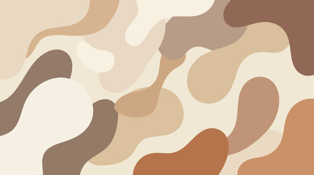 Desert Camouflage Pattern in Abstract Beige and Brown Tones for Textural Design.