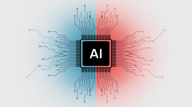 Ethical ai algorithmic bias concept minimalist graphic