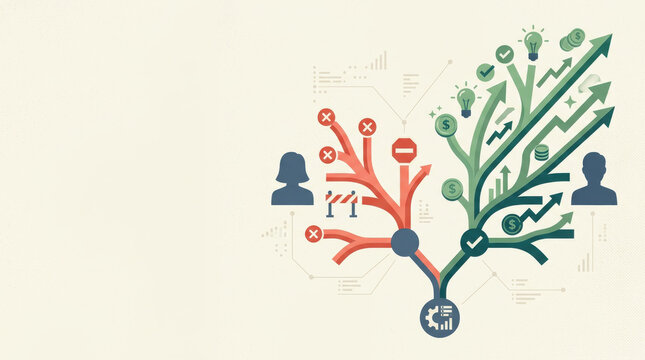 Ethical ai algorithmic bias decision tree concept art
