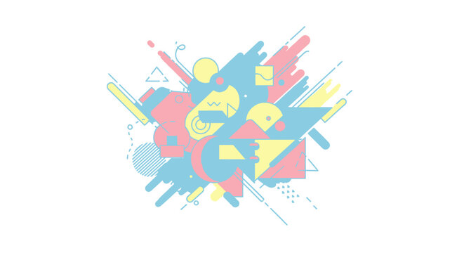 Colorful abstract art brush strokes.