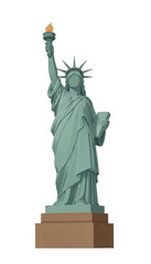 Fototapeta premium Statue of Liberty Illustration Vector with Torch and Tablet, Isolated for Patriotic and American Theme Designs
