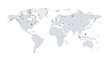 Fototapeta premium Stylized world map with dots and lines representing global connections and data