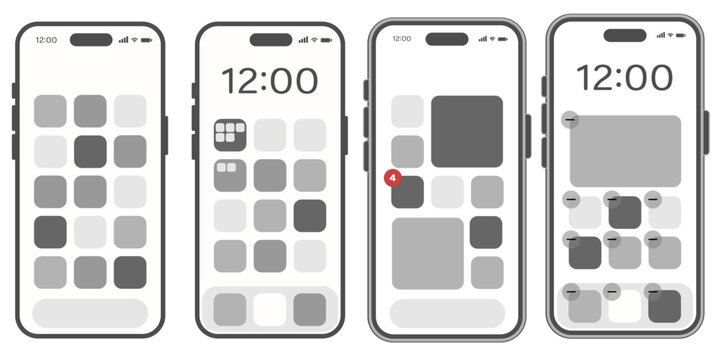 Generic Smartphone Home Screen UI and App Icon