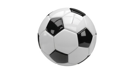 Naklejka premium Classic soccer ball isolated on a clean white background, glossy 3D render