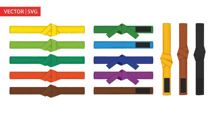 Martial Arts Belts Collection: Ranking System for Karate, Judo, Jiu-Jitsu, Taekwondo © Duren