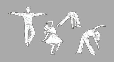 Dancing People Silhouette – Motion Figure CAD Vector Collection © RNB DESIGN