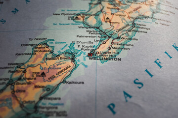 Obraz premium Map of Wellington with Major Locations