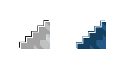 Fototapeta premium Staircase Icons: Progress and Growth Concept, Geometric Design