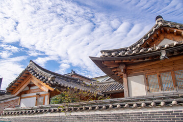 Fototapeta premium tourist attractions in the city park of seoul City, Asia business concept image, panoramic modern cityscape building in korea. The most beautiful Viewpoint seoul city,south korea.
