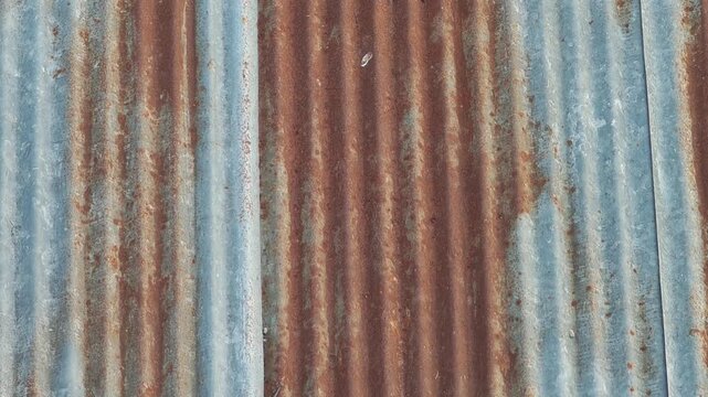 Old zinc wall surface, construction work.