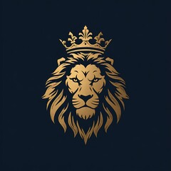 Obraz premium Golden lion crown king royal symbol high resolution photo
