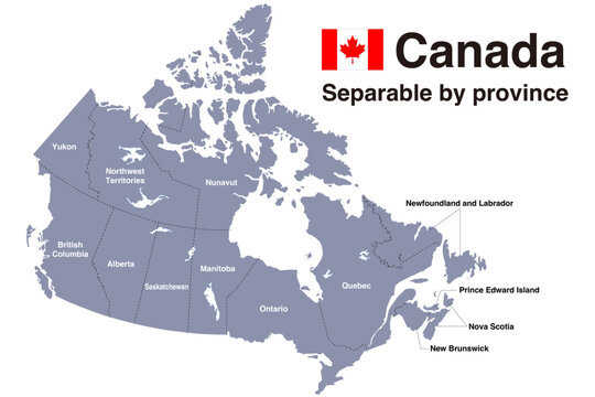 Canada map vector provinces territories editable