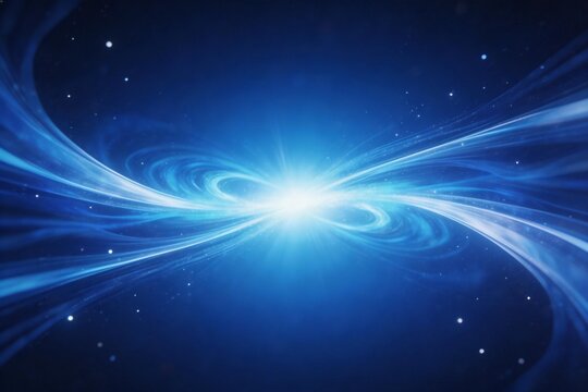 Blue cosmic energy swirl