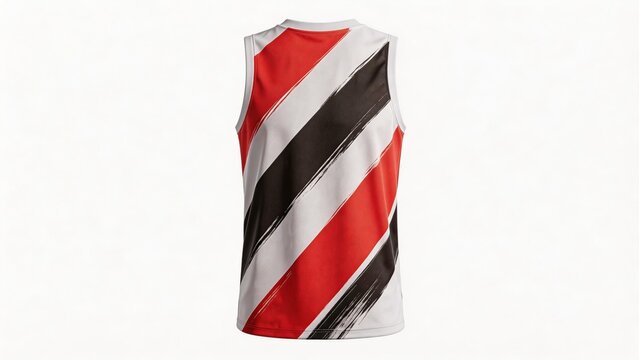Sleeveless athletic top with diagonal stripes