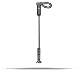 Obraz premium Minimalist Illustration of a Hiking Trekking Pole with Adjustable Grip and Rubber Tip