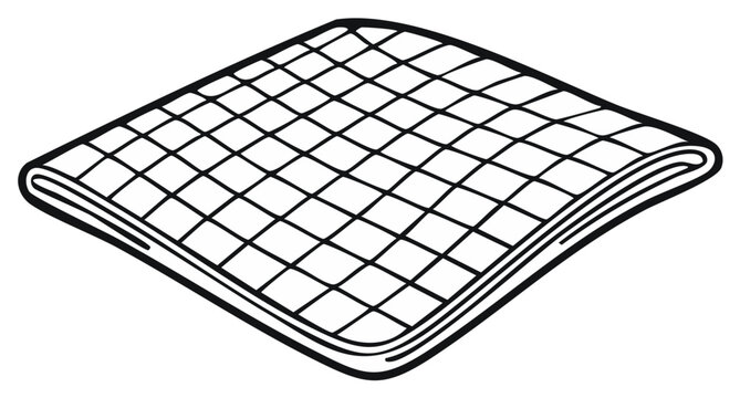 Simple quilted pattern on a folded textile object illustration