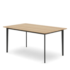 Fototapeta premium Simple empty wooden table isolated on white background as a vintage brown furniture object for home interior design