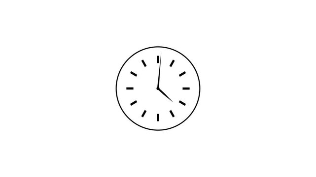 Simple Analog Clock Face with Black Hands and Markers on White Background Time Concept simple clock